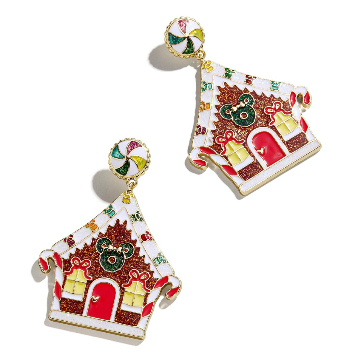 BAUBLEBAR Disney Mickey Mouse Gingerbread House Drop Earrings | HSN