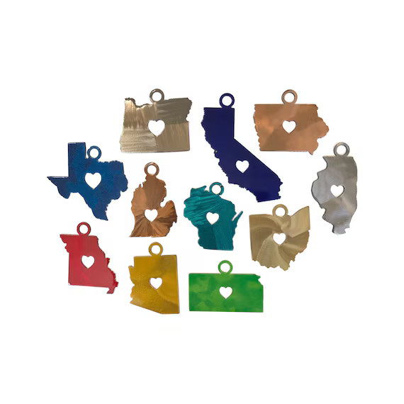 State Christmas Tree Ornament with Heart | Tree Decoration | Holiday Decor | Home Pride | Travel ... | Etsy (US)