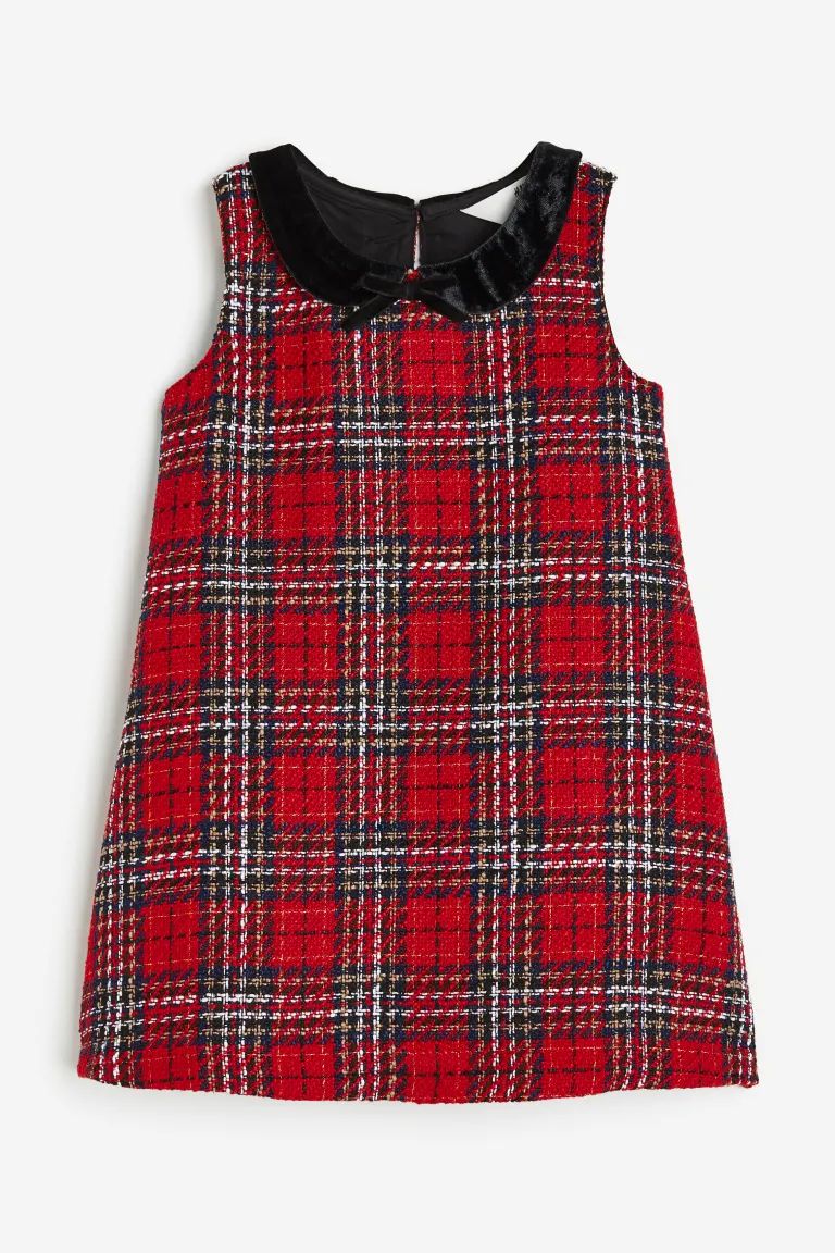 A-line Dress with Collar - Red/plaid - Kids | H&M US | H&M (US + CA)