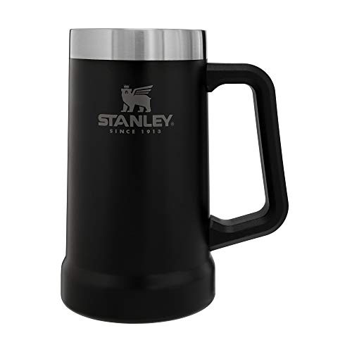 Stanley Adventure Big Grip Beer Stein 24 oz | Mug Keeps Beer Cold for Hours | Holds 2 Cans of Beer | Insulated Stainless Steel | Heavy-Duty Handle | Matte Black | Amazon (US)