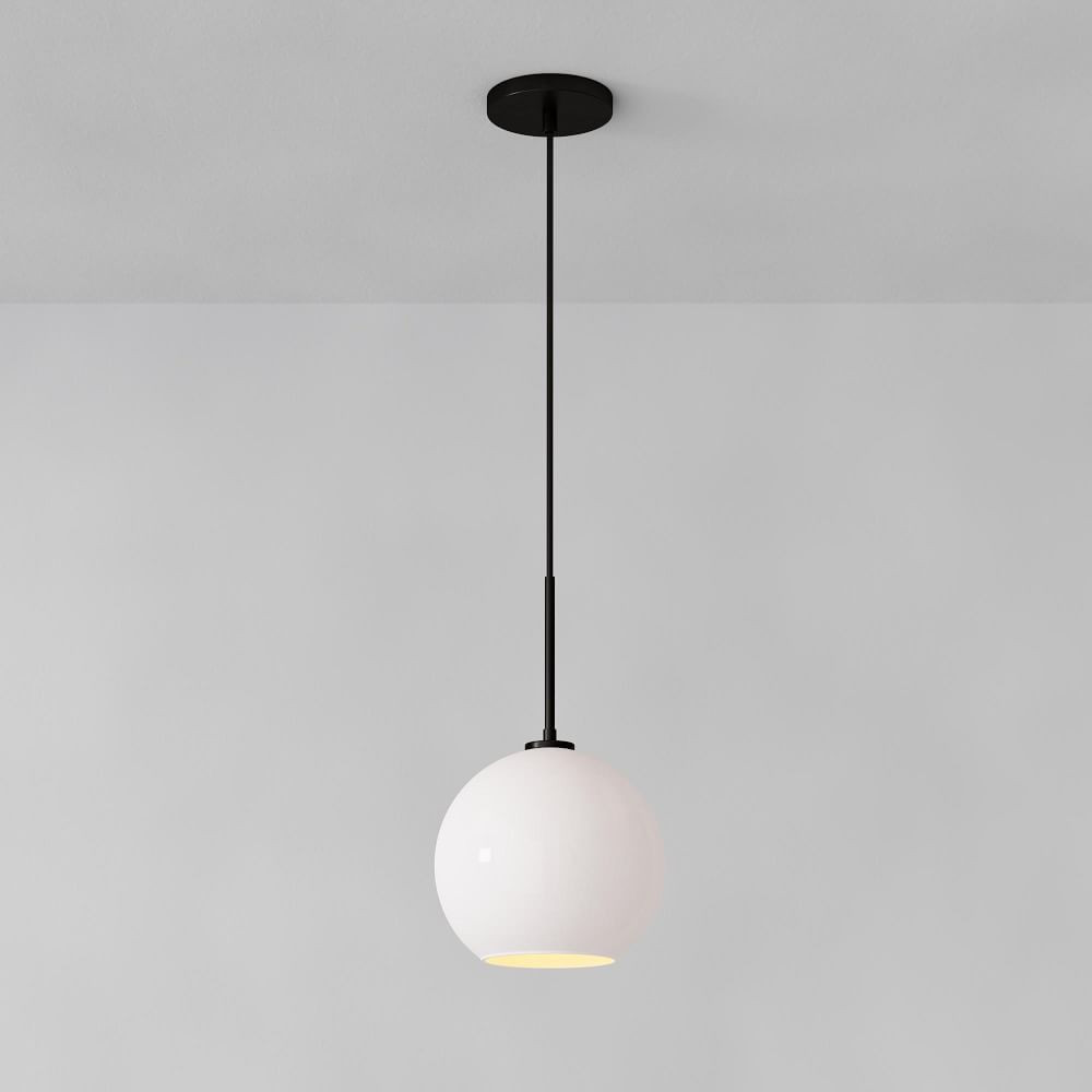 Sculptural Glass Globe Pendant - Milk | West Elm (US)