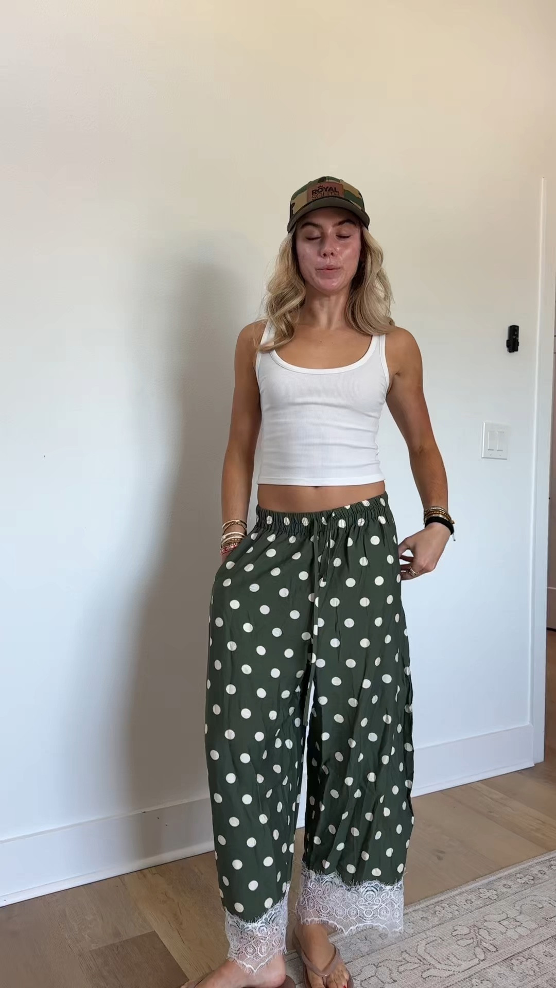 Amazon size small Athlisan Womens Polka Dot Wide Leg Palazzo Pants High Waisted Summer Lace Trim Cropped Baggy Trousers with Pockets.

#LTKootd #LTKSaleAlert #LTKTravel