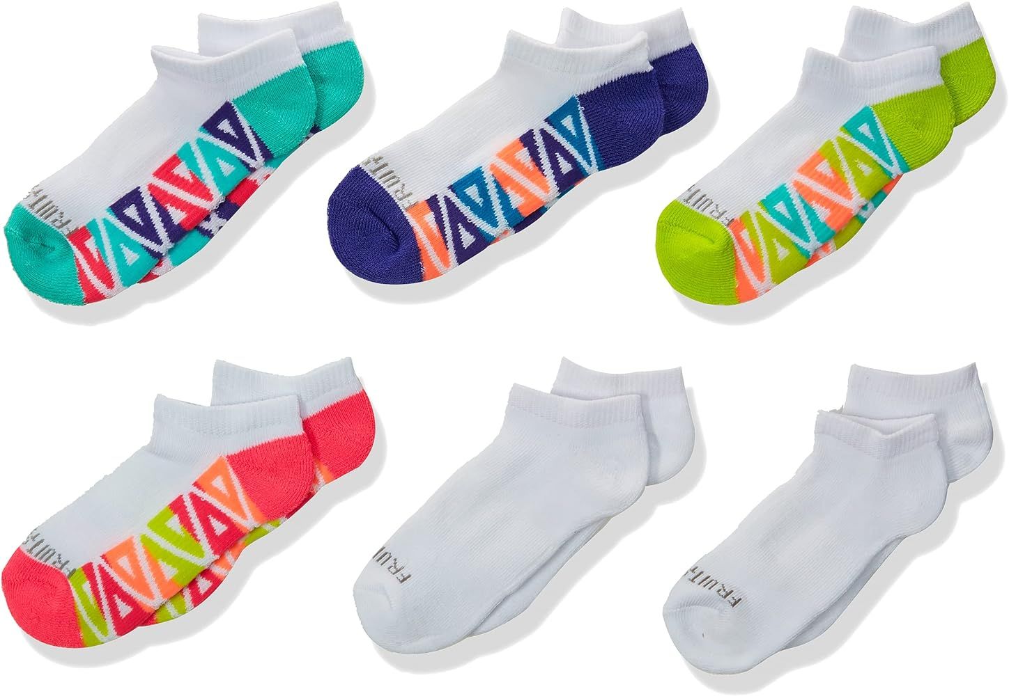 Fruit of the Loom girls Everyday Active No Show Sock - 6 Pair Pack | Amazon (US)
