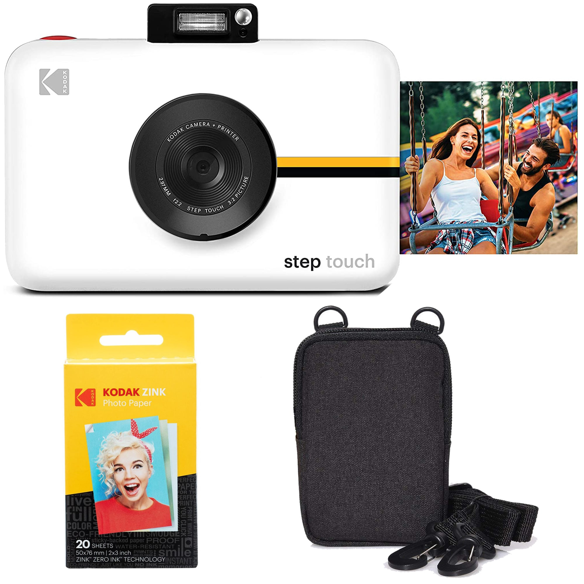 Kodak Step Touch 13MP Instant Camera Go Bundle with Zink Photo Paper and Camera Case - White one_size | AMZRODITC20K2W | Lowe's