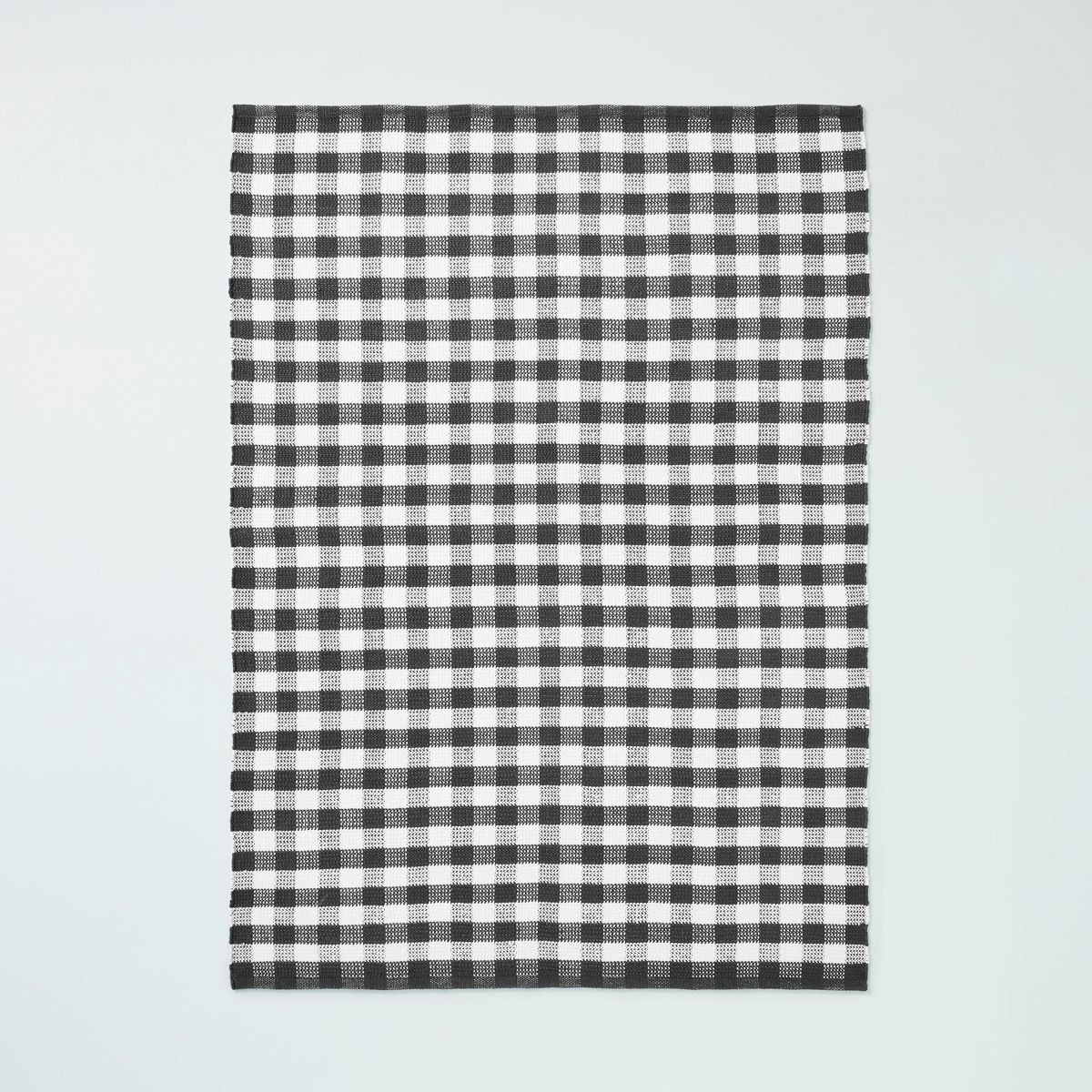 Textured Gingham Indoor/Outdoor Woven Area Rug Dark Gray/Cream - Hearth & Hand™ with Magnolia | Target