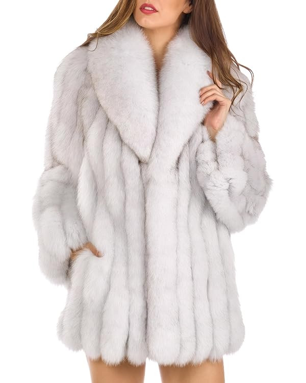 Womens Fuax Fur Coat Winter Warm Fluffy Faux Fur Parka Jacket Thick Plus Size Outerwear Overcoat | Amazon (US)