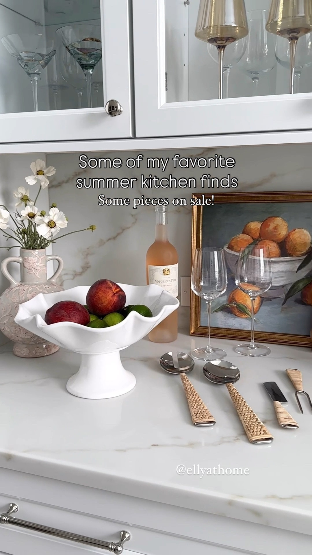 My favorite kitchen entertaining and styling pieces! Shop pedestal bowl, new vase, artwork, German stemware, wine and prosecco/champagne glasses, rattan serving pieces on sale, marble catch all, summer candle, scallop tray, touch light. Crate & Barrel, Amazon home, Target, Serena & Lily. Free shipping 

#LTKSaleAlert #LTKFindsUnder50 #LTKHome