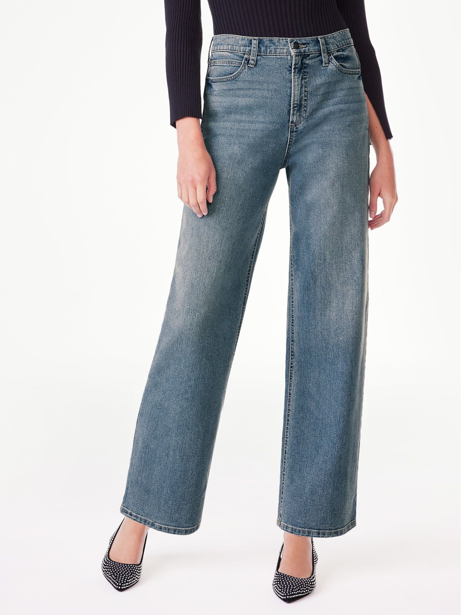 Scoop Women's Slouchy Boyfriend High Rise Jeans, Sizes 0-18 | Walmart (US)