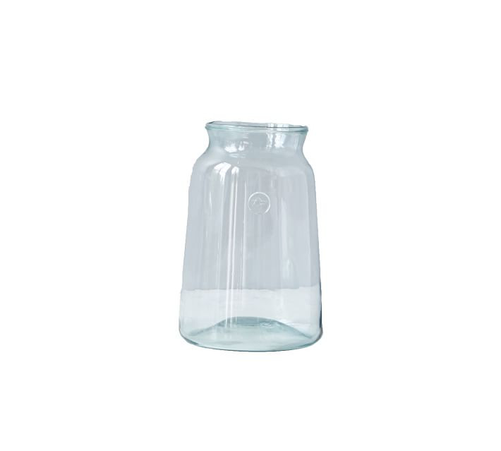 Recycled Glass Mason Jar Vase with Bee Stamp, Medium | Pottery Barn (US)