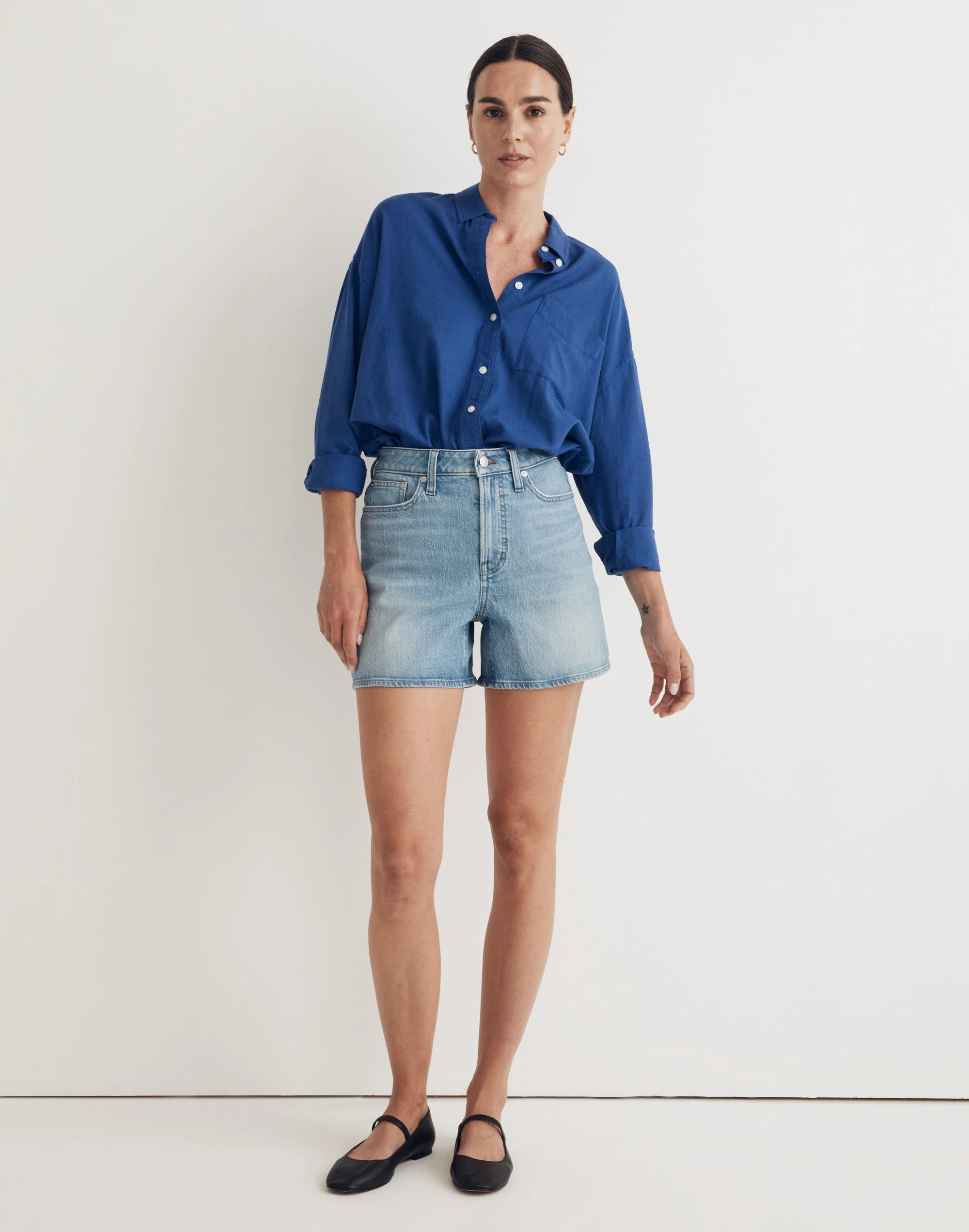 The Perfect Vintage Mid-Length Jean Short in Wainfleet Wash | Madewell