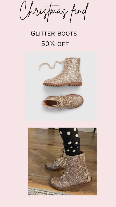 Girls glitter boots 
Adorable for the holidays 
Gap 50% off sale 

#LTKkids #LTKHoliday #LTKfindsunder50