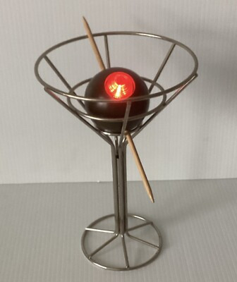 MidCentury David Krys Style Chrome Martini Olive Bar Lamp 10” Works *No Cord*  | eBay | eBay US