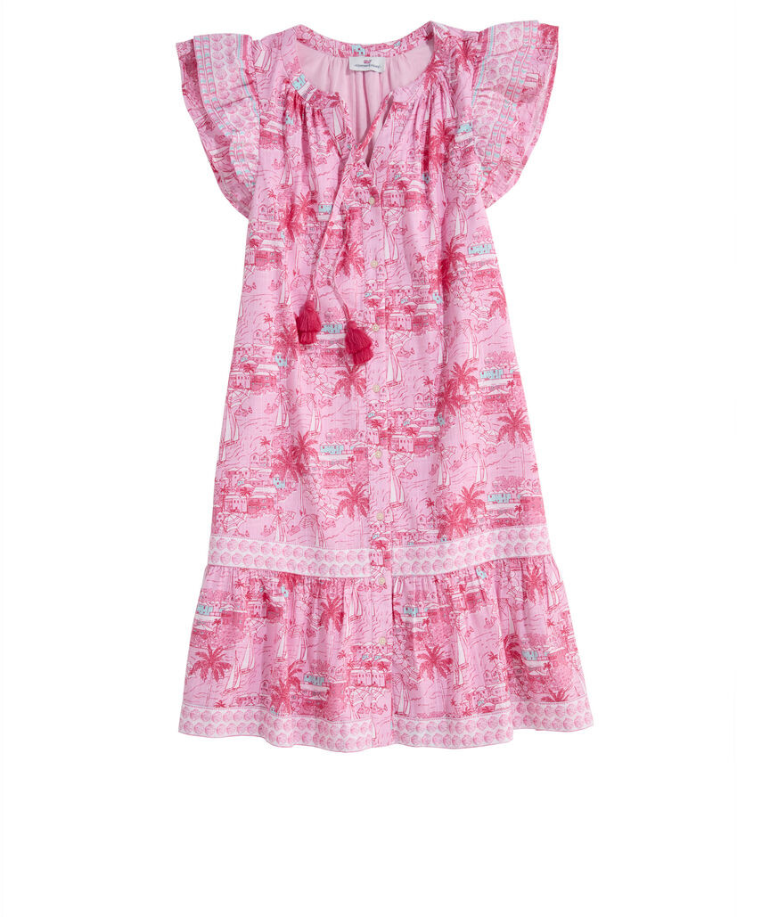 OUTLET Printed Ruffle Dress | vineyard vines