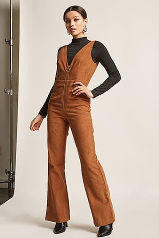 Corduroy Zip-Front Jumpsuit | Forever 21 (US)