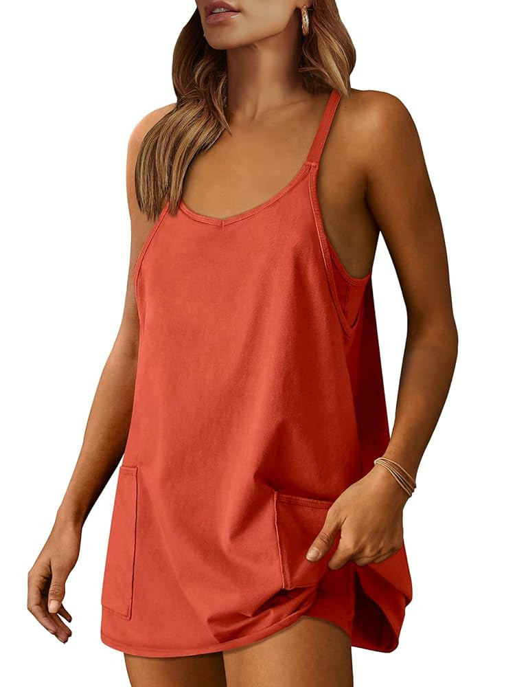 ANRABESS Women Athletic Dress Summer Tennis Workout Active Sports Mini Romper Dress Built in Shor... | Amazon (US)