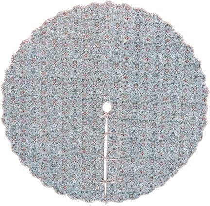 Ridhi Airforce Blue Hand Block Printed Christmas Tree Skirt 60'' Inch Cute, Boho,Decorative, Rust... | Amazon (US)