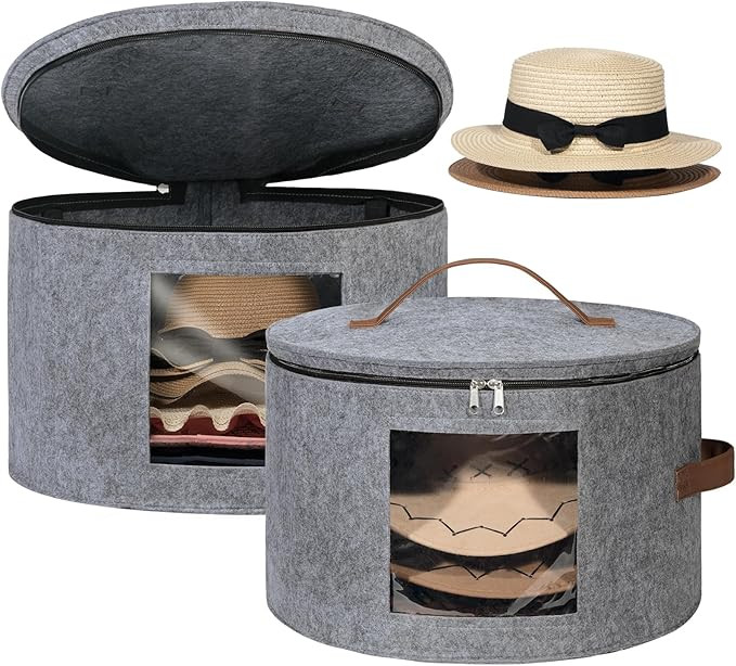 Lifewit Round Cowboy Hat Box for 7 Caps, Large Felt Hat Organizer Bag for Men&Women Storage, Base... | Amazon (US)