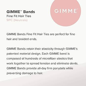 Gimme Beauty - Fine Hair Ties - No Damage Hair Bands - Neutral - Seamless Microfiber Elastics - H... | Amazon (US)