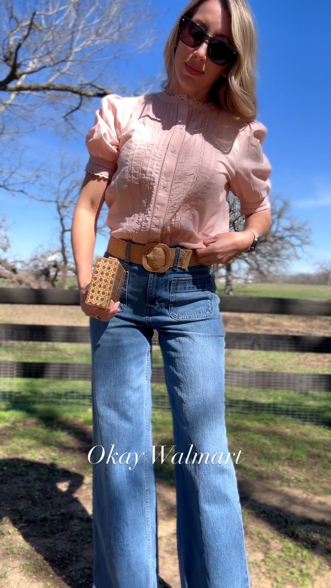 In love with this spring outfit from Walmart. Wearing my normal XS top, and I sized down to a 0 in jeans. anthro dupe, Tuckernuck dupe, spring transitional outfit, spring wedge, wide legged jeans, classic spring style, southern woman style, Walmart jeans. Glassalwaysfull 


#LTKdayinmylife #LTKootd #LTKSeasonal