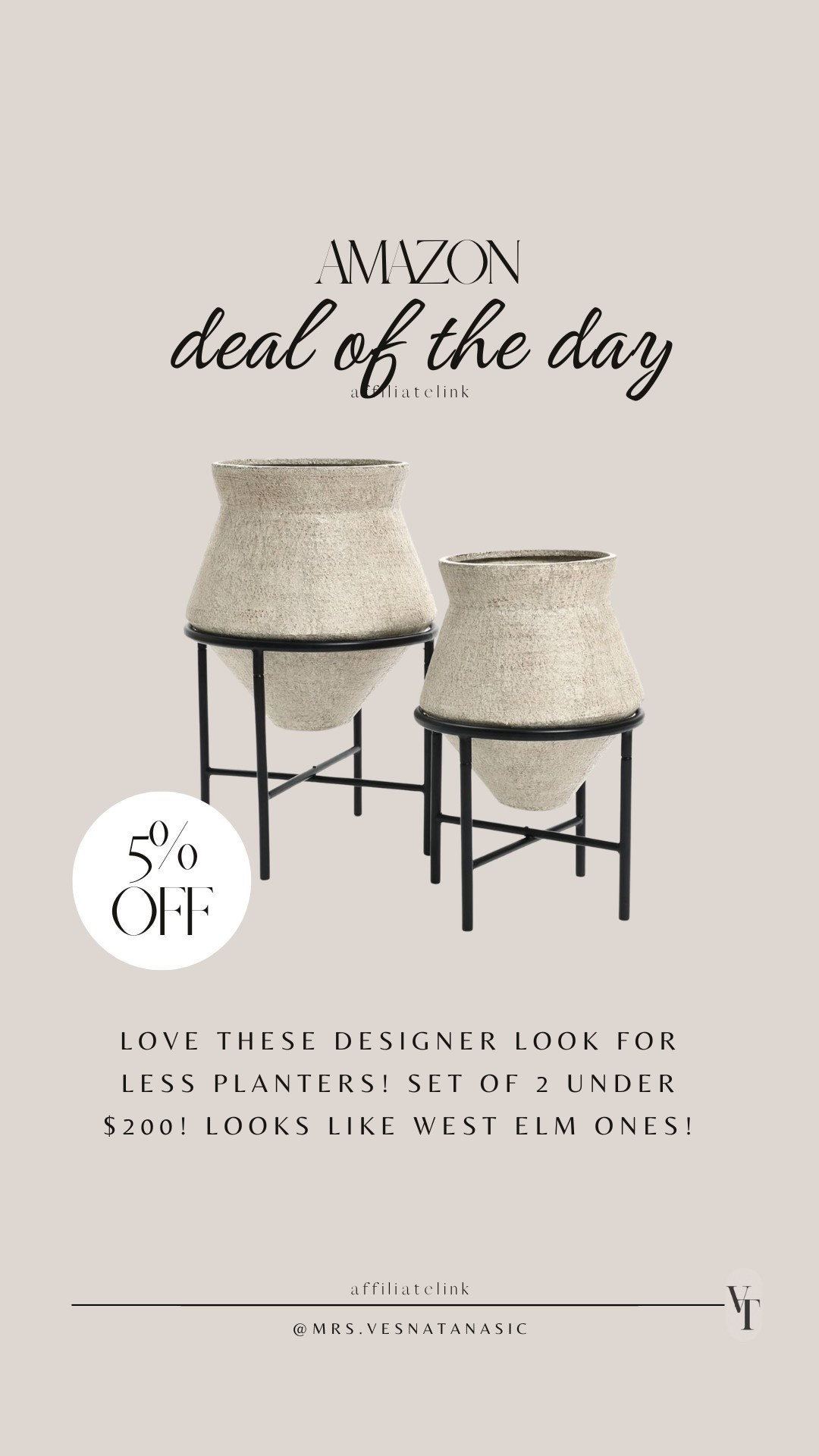 Set of 2 designer look for less planters under $200 on Amazon! I have a planter like this from West Elm and it’s similar! @amazon @amazonhome #founditonamazon #amazonhome #founditonamazon #amazon #amazonfinds #amazon #lookforless 

#LTKHome #LTKSeasonal #LTKSaleAlert