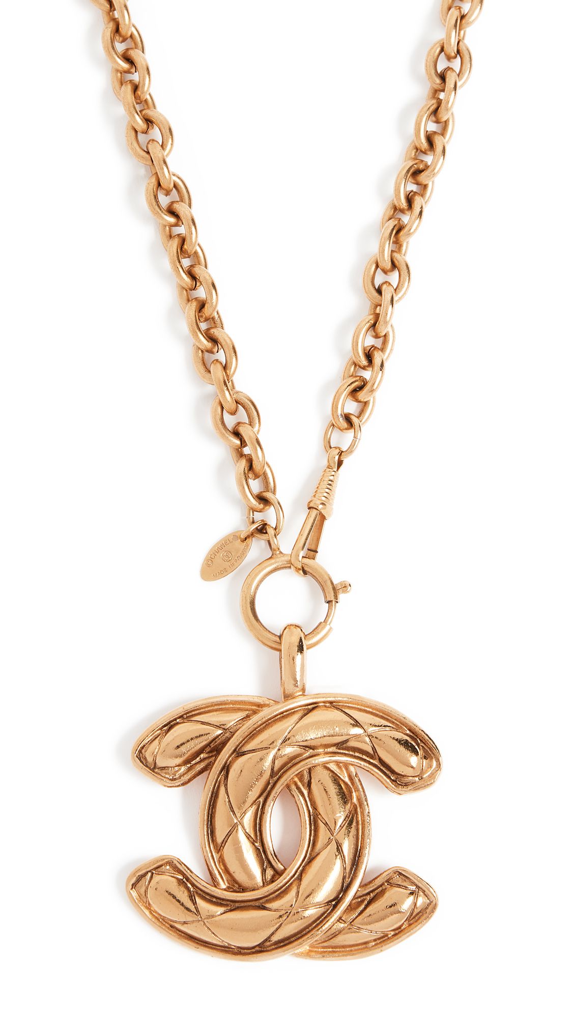 What Goes Around Comes Around Chanel Quilted Large CC Necklace | Shopbop