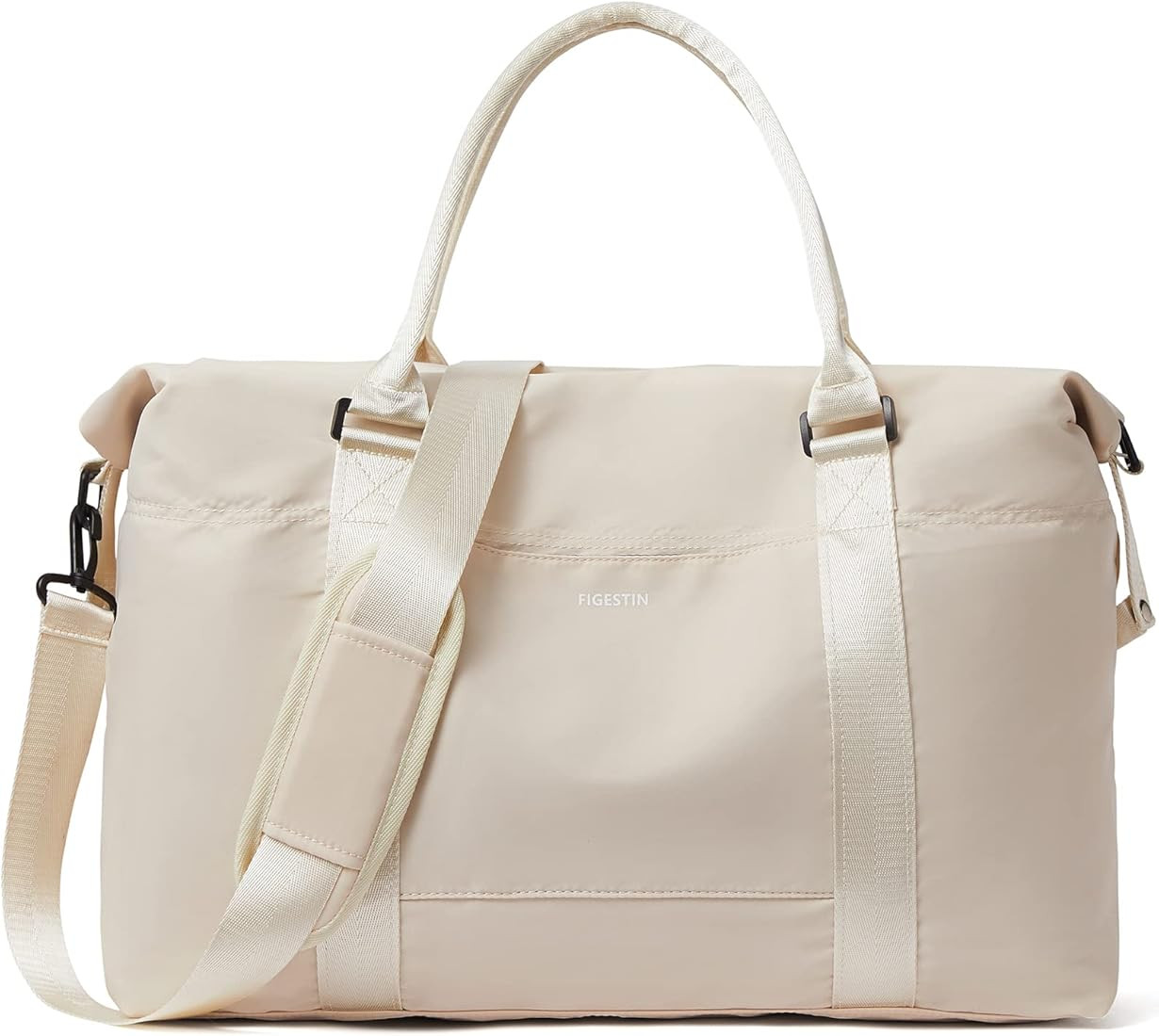 FIGESTIN Duffle Bag Weekender for Women Travel Tote Lightweight Carry On Overnight Girls Beige | Amazon (US)