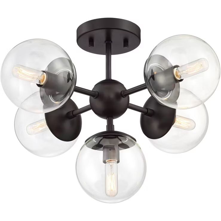 Possini Euro Design Modern Ceiling Light Semi Flush Mount Fixture Bronze 19 3/4" Wide 5-Light Spu... | Target