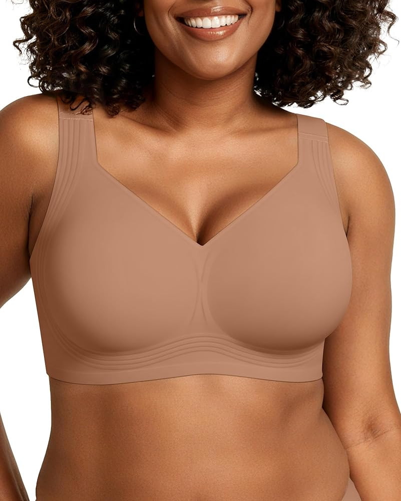 OEAK Womens Wireless Jelly Bra Plus Size Supportive Seamless Bras Full Coverage Push Up Comfortab... | Amazon (US)