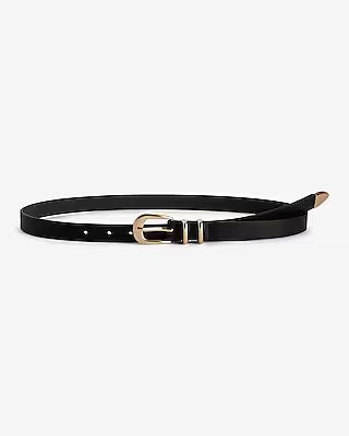 Leather Gold Tipped Buckle Belt | Express