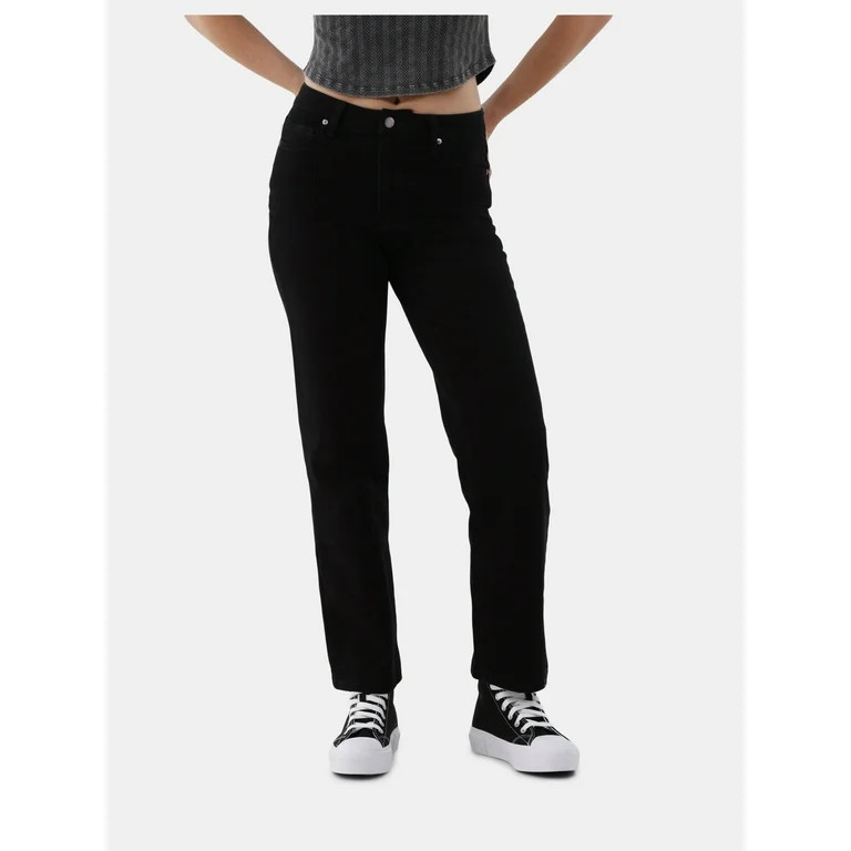 No Boundaries High Rise Straight Leg Jeans, Women's | Walmart (US)