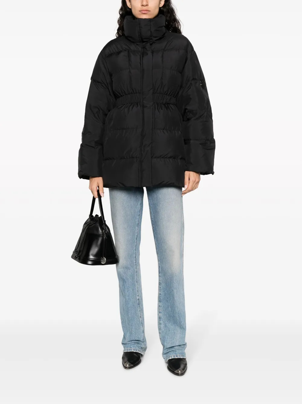 logo-plaque padded coat | Farfetch Global