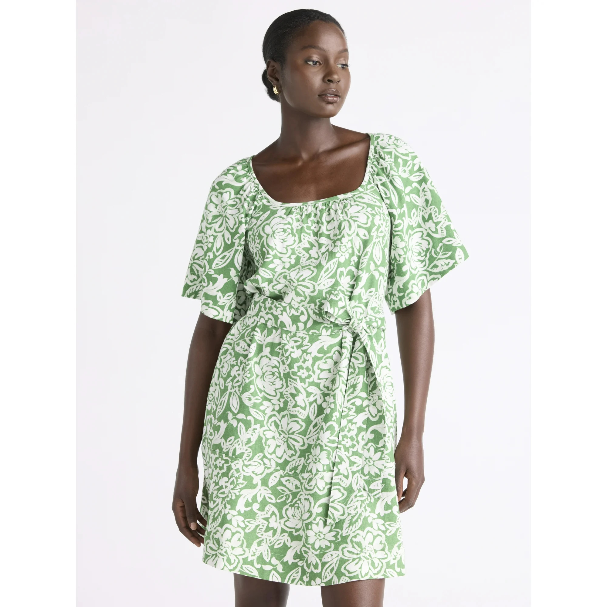 Free Assembly Women's Square Neck Mini Dress, Sizes XS-2XL | Walmart (US)