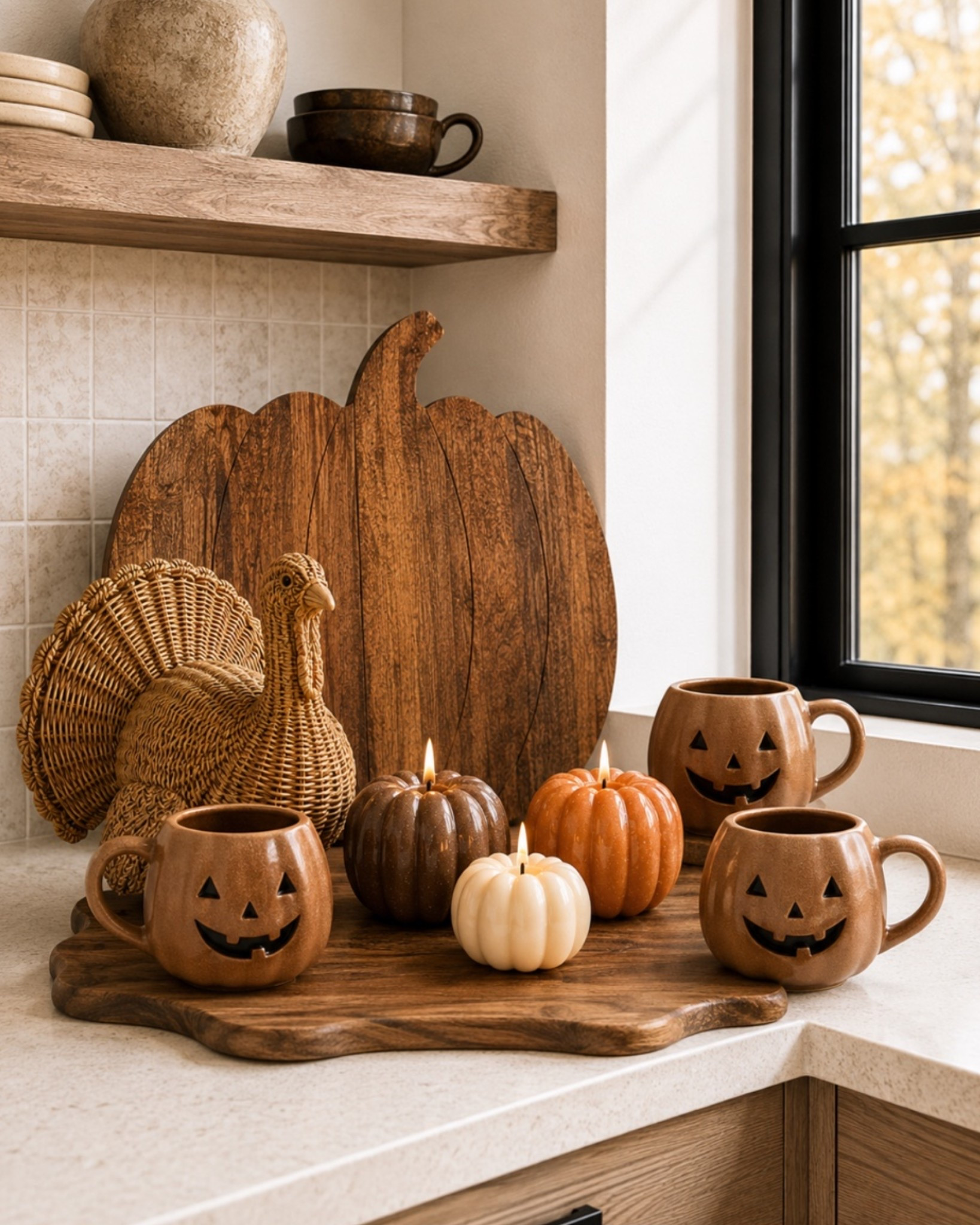 Turkey, cutting board, candles and mugs!! Love these kitchen finds 🍂

#LTKSeasonal