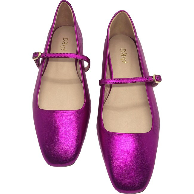 Women's Hilda Mary Jane Ballet Flats, Fuchsia | Maisonette