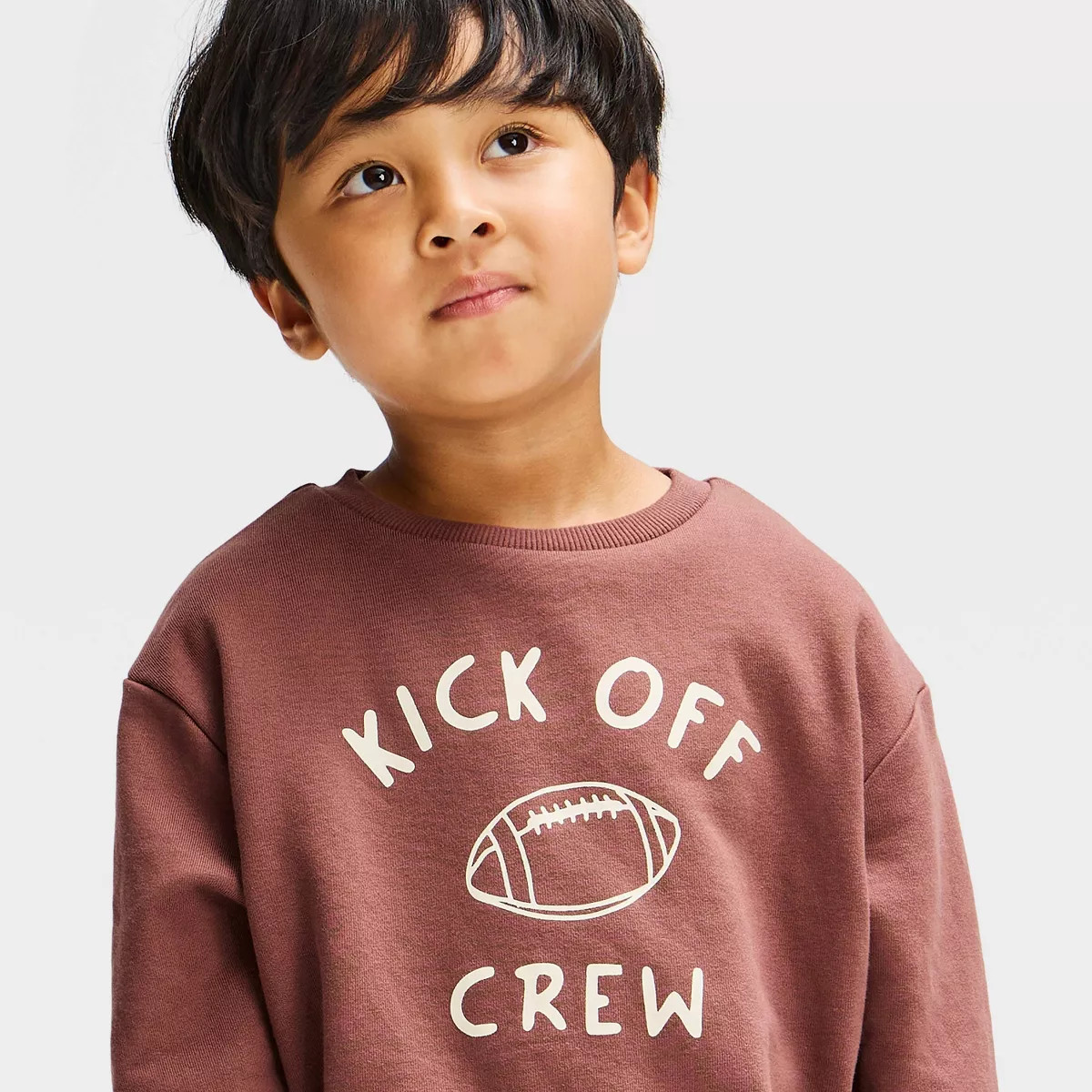 Toddler Boys' Juniper Shore Pullover Fleece Kickoff Crewneck Sweatshirt - Brown 2T | Target
