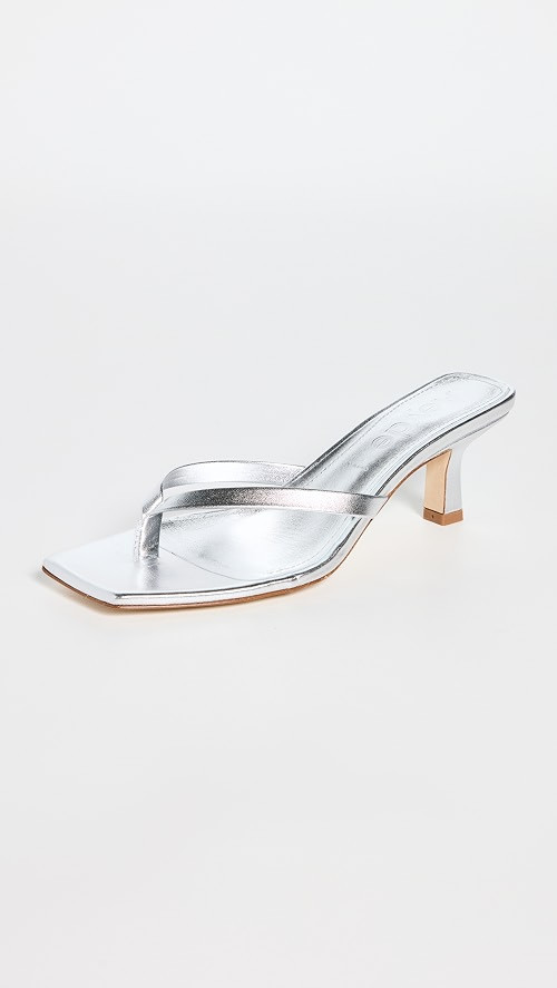 Wilma Laminated Nappa Leather Silver Sandals | Shopbop