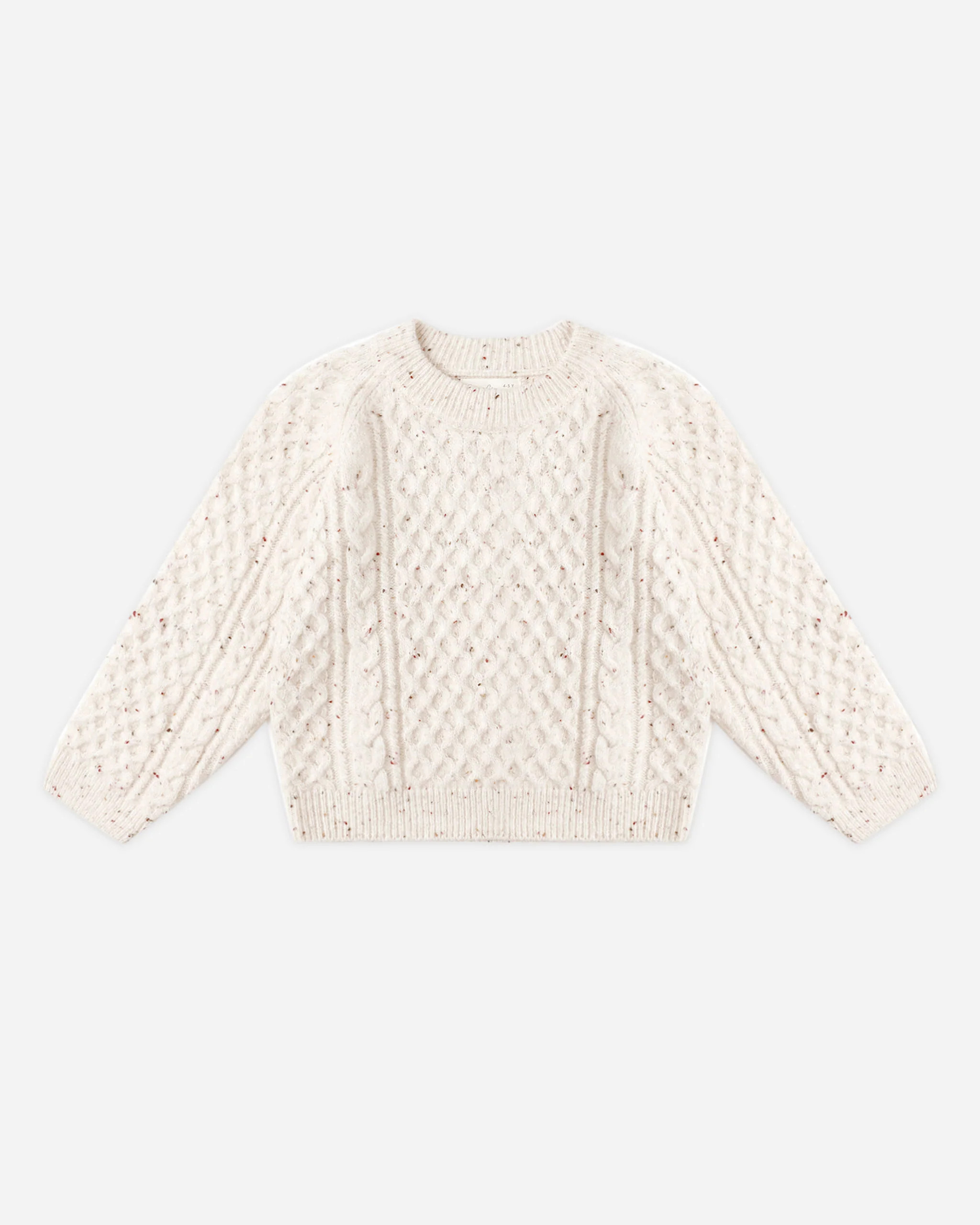 Cable Knit Sweater || Natural Speckled | Rylee + Cru
