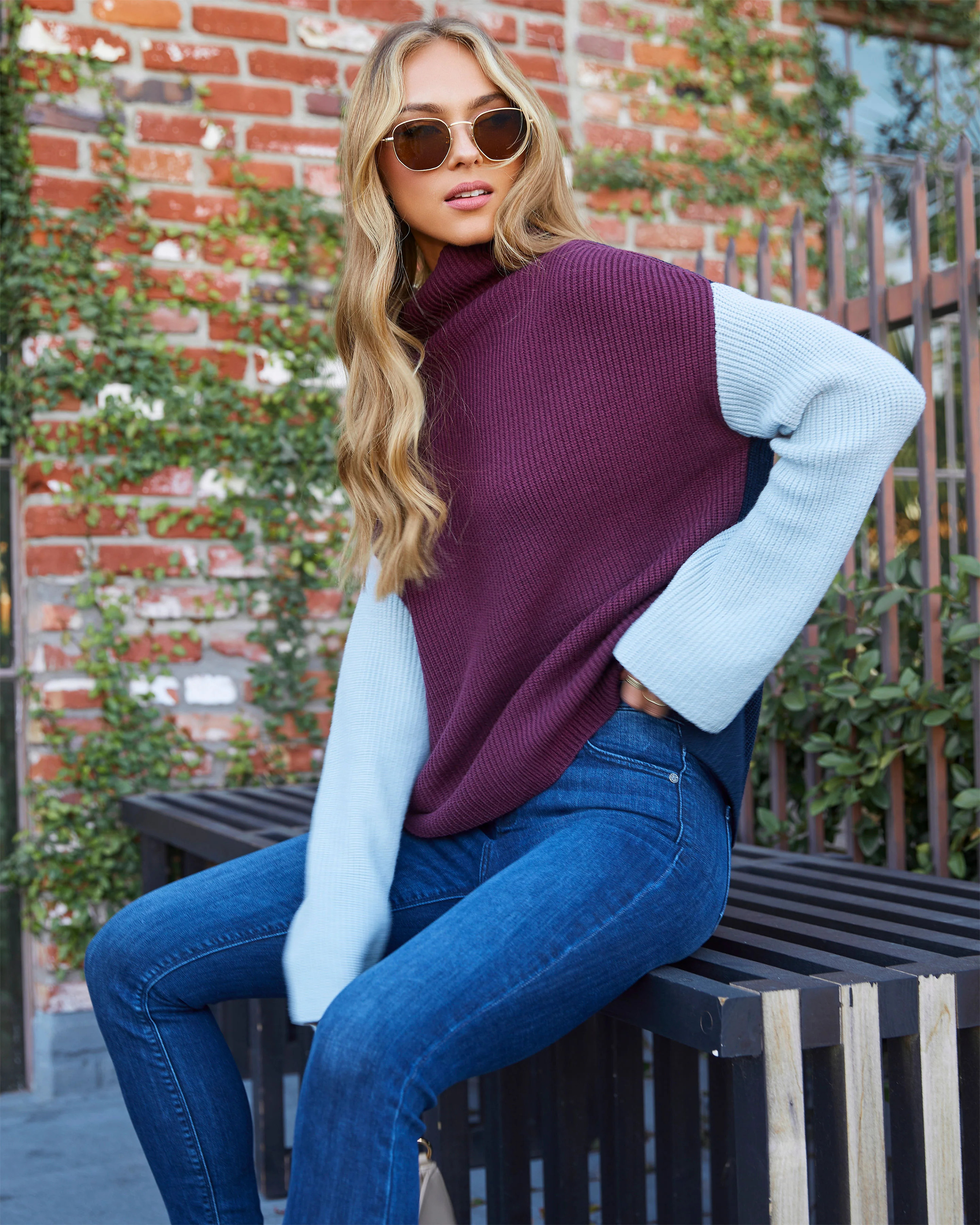 Joyous Occasion Colorblock Turtleneck Sweater | VICI