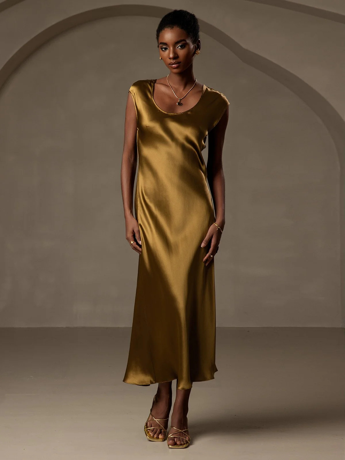 19Momme Silk Casual Sleeveless Dress | SilkSilky