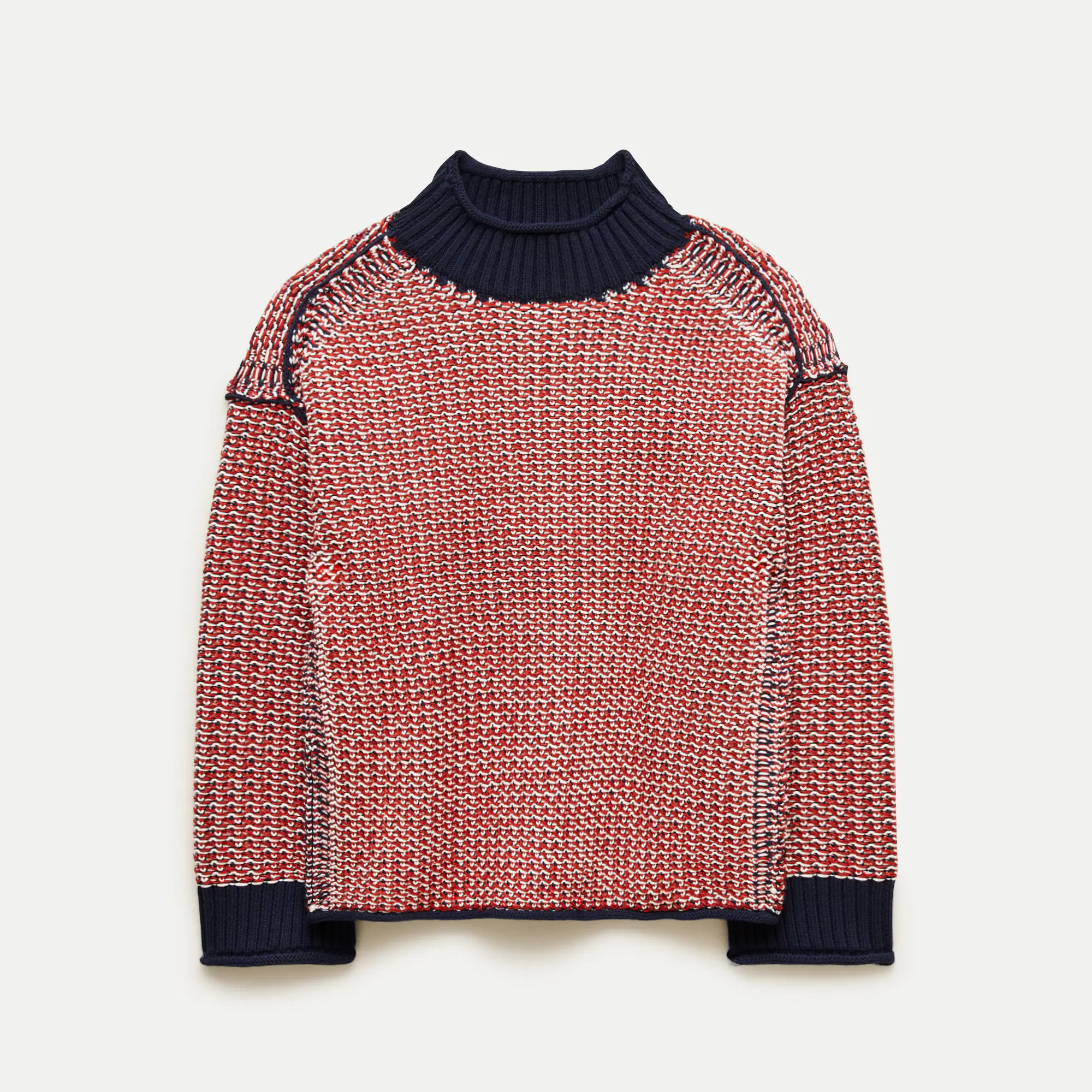 2025 Rollneck™ reversible sweater in tweed stitch | J. Crew US