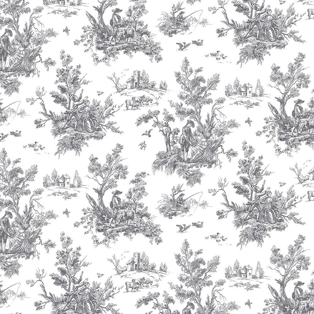 Norwall Toile Vinyl Roll Wallpaper (Covers 56 sq. ft.)-AB42413 - The Home Depot | The Home Depot