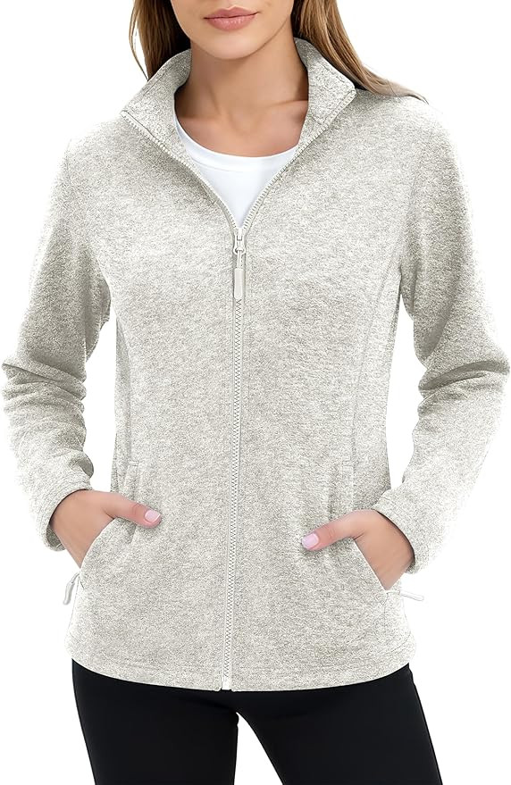MAGCOMSEN Fleece Jacket Women Zip UP Lightweight Soft Polar Warm Winter Jackets for Women with Po... | Amazon (US)