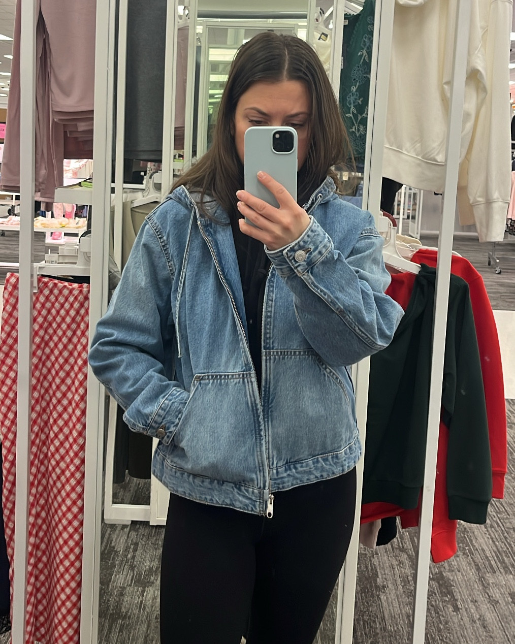 Best Target denim jacket under $30!! throw-on-and-go jean jacket 🤍 fits TTS. I’ll be wearing this all spring layered over dresses and tees. (Blue and black wash). @Target 


#LTKunder50 #LTKstyle #LTKfinds #LTKspring #TargetStyle #TargetFinds #DenimJacket #EverydayStyle

#LTKSaleAlert #LTKmomlife #LTKgrwm