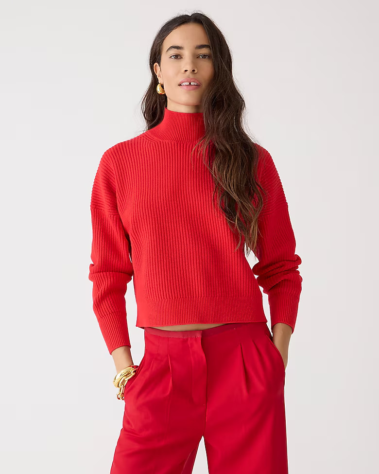 Ribbed turtleneck sweater in stretch yarn | J. Crew US
