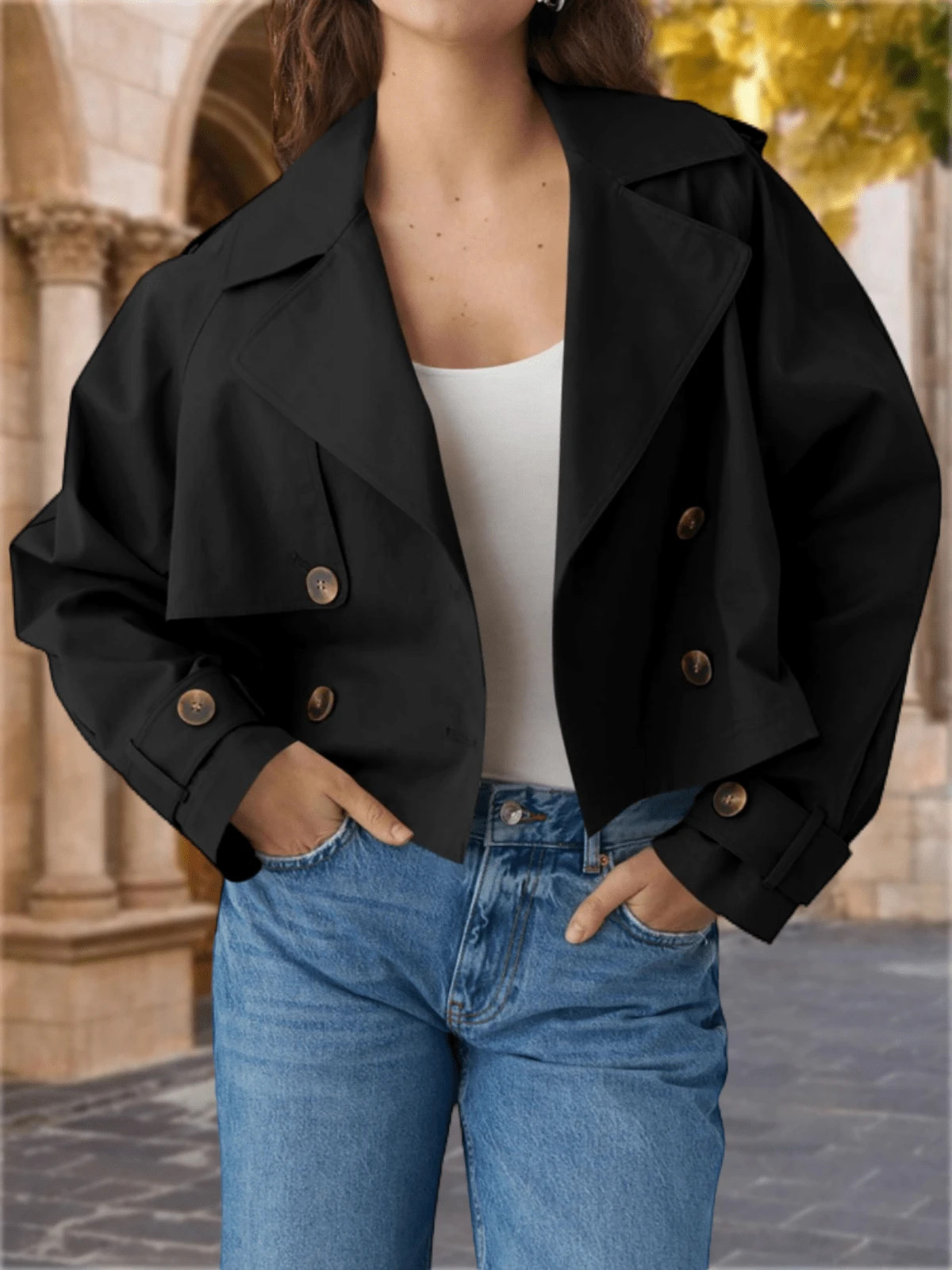 $29.46
-67%
$87.98
Limited Time Price Drop
Free Shipping
LocalWomens Cropped Trench Coat Lapel Double Breasted Short Jacket Outwear Christmas Gift & New Year Gift
5.00
(3)
Color: Black
Size
S
M
L
XL
XXL

Size Guide
Not your size? Tell us
 | SHEIN