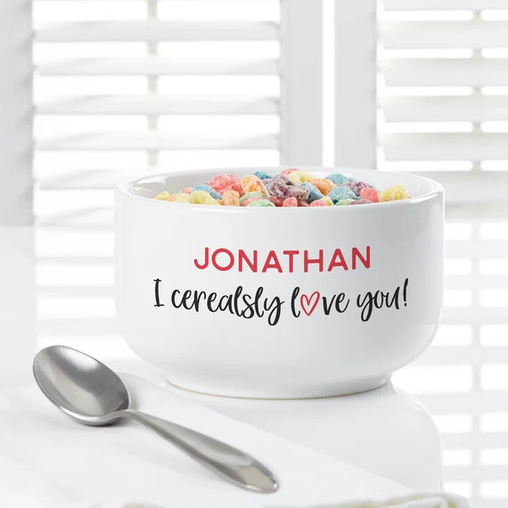 I Cerealsly Love You Personalized Romantic Cereal Bowl | Etsy | Etsy (US)
