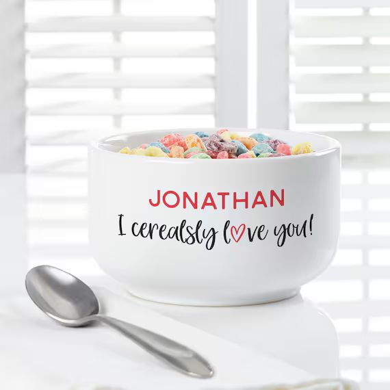 I Cerealsly Love You Personalized Romantic Cereal Bowl | Etsy | Etsy (US)