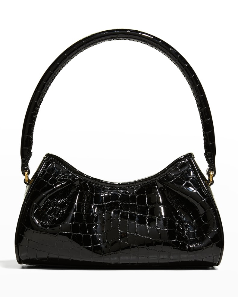 Elleme Dimple Small Pearl Croc-Embossed Shoulder Bag | Neiman Marcus