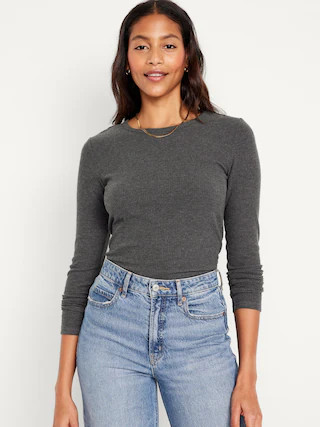 Plush Long-Sleeve Crew-Neck T-Shirt for Women | Old Navy (CA)