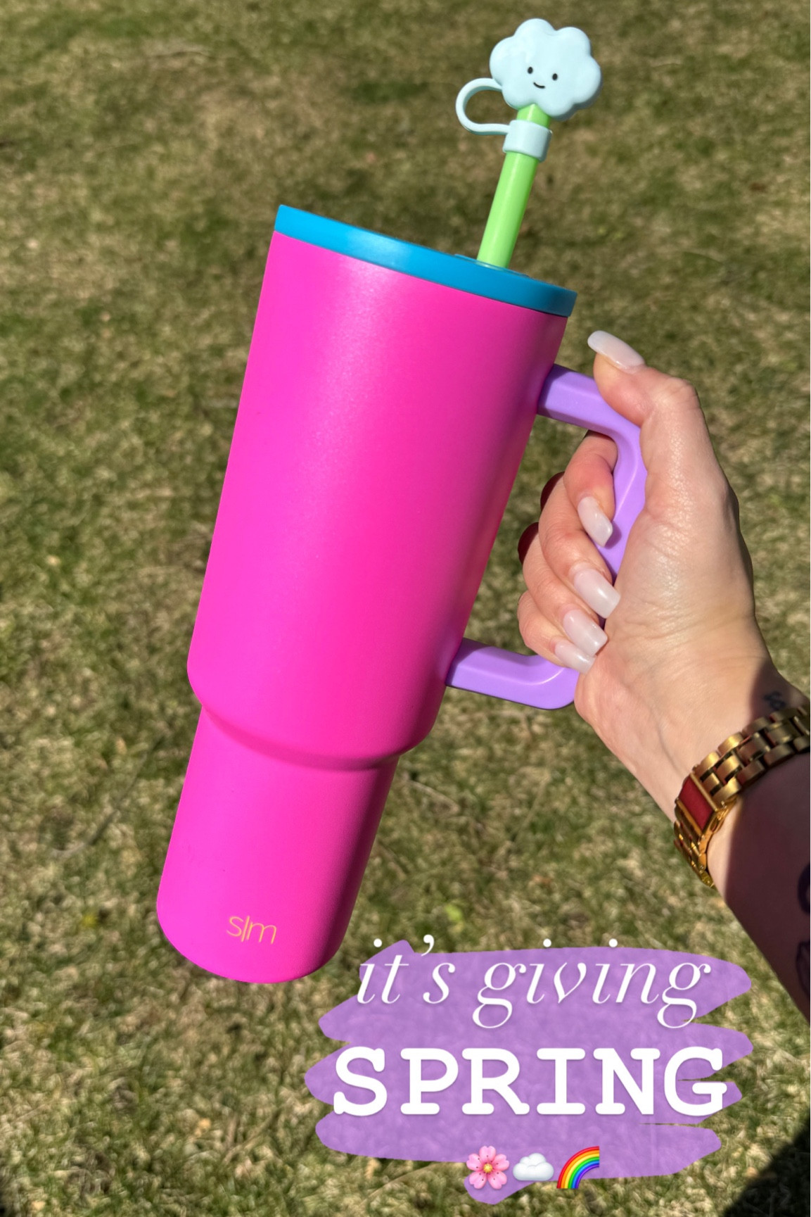 Busting out the colorful simple modern 40oz tumbler because it’s giving SPRING 🌸☁️🌈 

#LTKsalealert #LTKtravel #LTKSeasonal